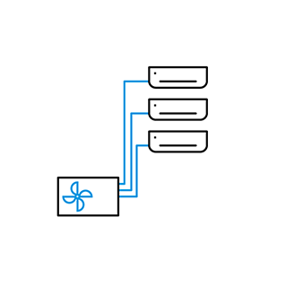 Multisplit-Anwendung&nbsp;– bis zu 3&nbsp;Innengeräte